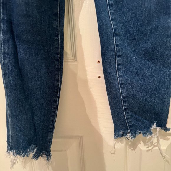 PAIGE - Hoxton High Waist Distressed Hem Ankle Skinny Jeans - Picture 13 of 15